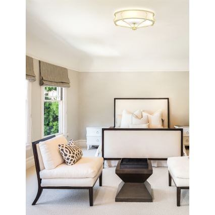 Open Design OR84436 - Laevalgusti STESSO 4xE27/12W/230V läbimõõt 65 cm messing/valge