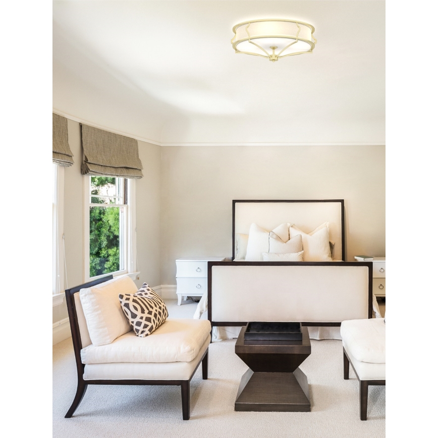 Open Design OR84436 - Laevalgusti STESSO 4xE27/12W/230V läbimõõt 65 cm messing/valge