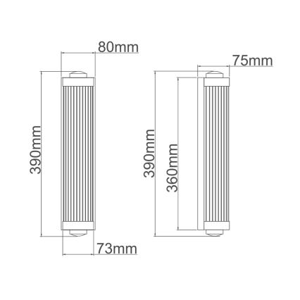 Open Design OR84498 - Vannitoa seinavalgusti FUMI 2xG9/8W/230V IP44 must