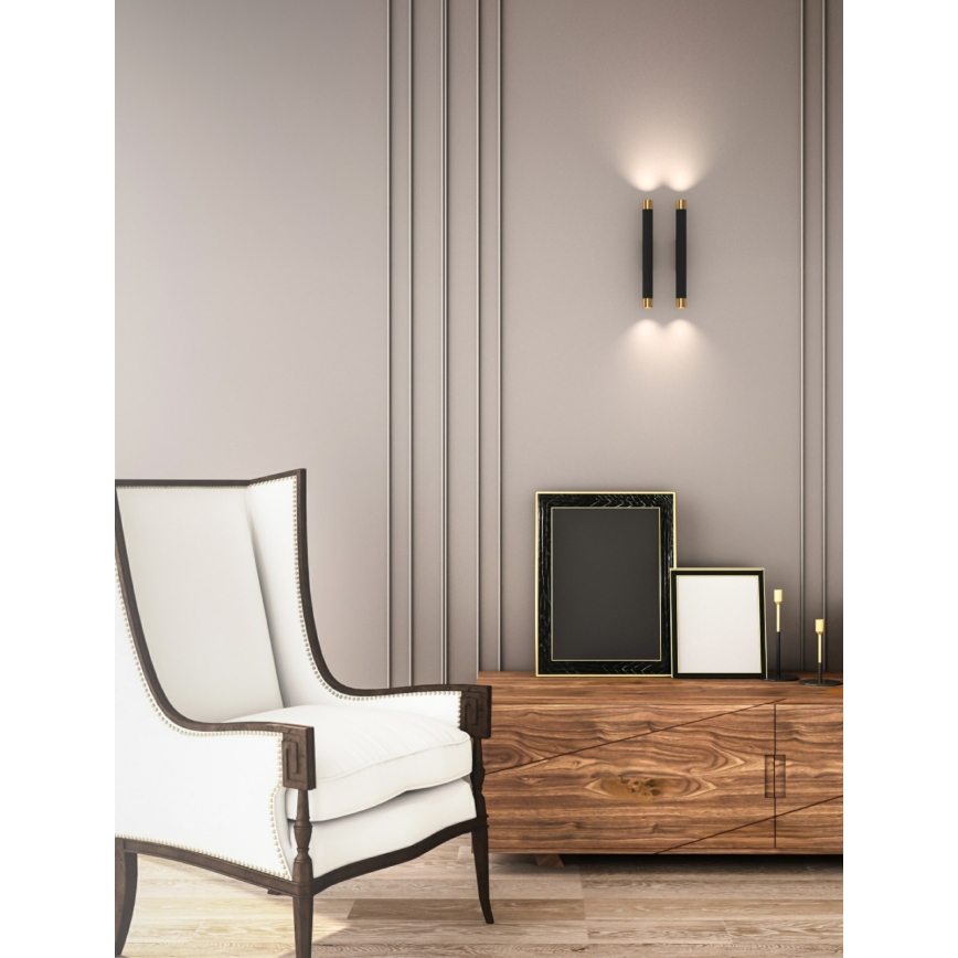 Open Design OR84573 - Seinavalgusti Q 2xG9/3,5W/230V must/kuldne