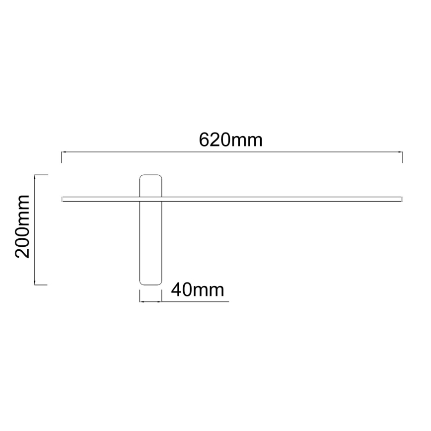 Open Design OR85068 - LED seinavalgusti BENE LED/7W/230V 62 cm must