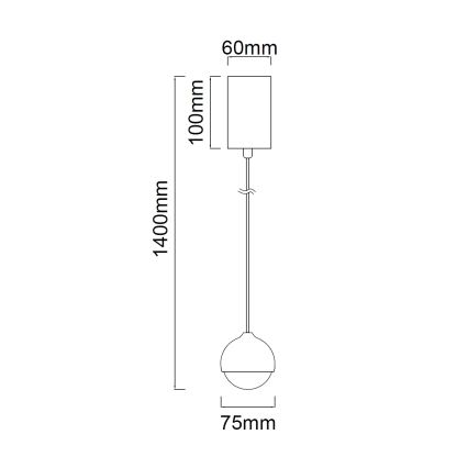 Open Design OR85099 - LED-lühter kaablil BOLICINA LED/5W/230V, kuldne
