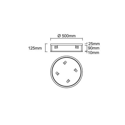 Open Design OR85785 - laevalgusti SANDRO 4xE14/12W/230V läbimõõt 50 cm matistatud kroom