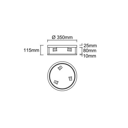 Open Design OR85815 - laelamp SANDRO 3xE14/12W/230V Ø 35 cm läikiv kroom