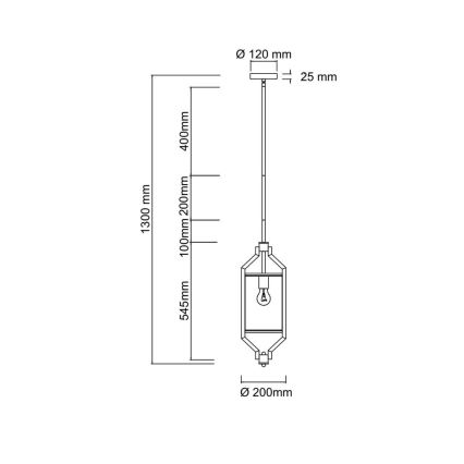 Open Design OR85877 - ZUNDO lühter varrega 1xE27/15W/230V pruun/beež
