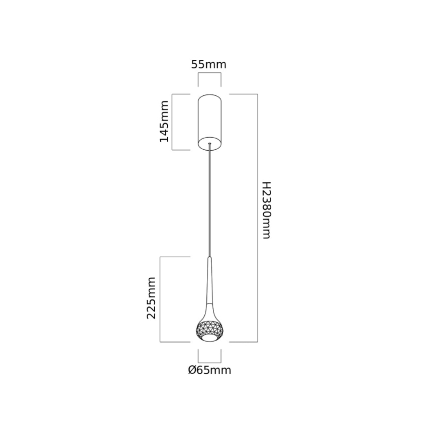 Open Design OR86171 - CRIMA LED-rippvalgusti kaabliga LED/7W/230V messing