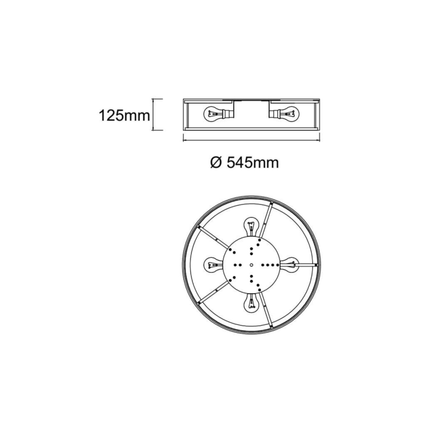 Open Design OR86560 - Laelamp ZALINDRO 4xE27/15W/230V Ø 54,5 cm must/läikiv kroom