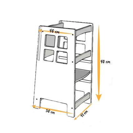 Õppetorn KULE 90x50 cm pruun