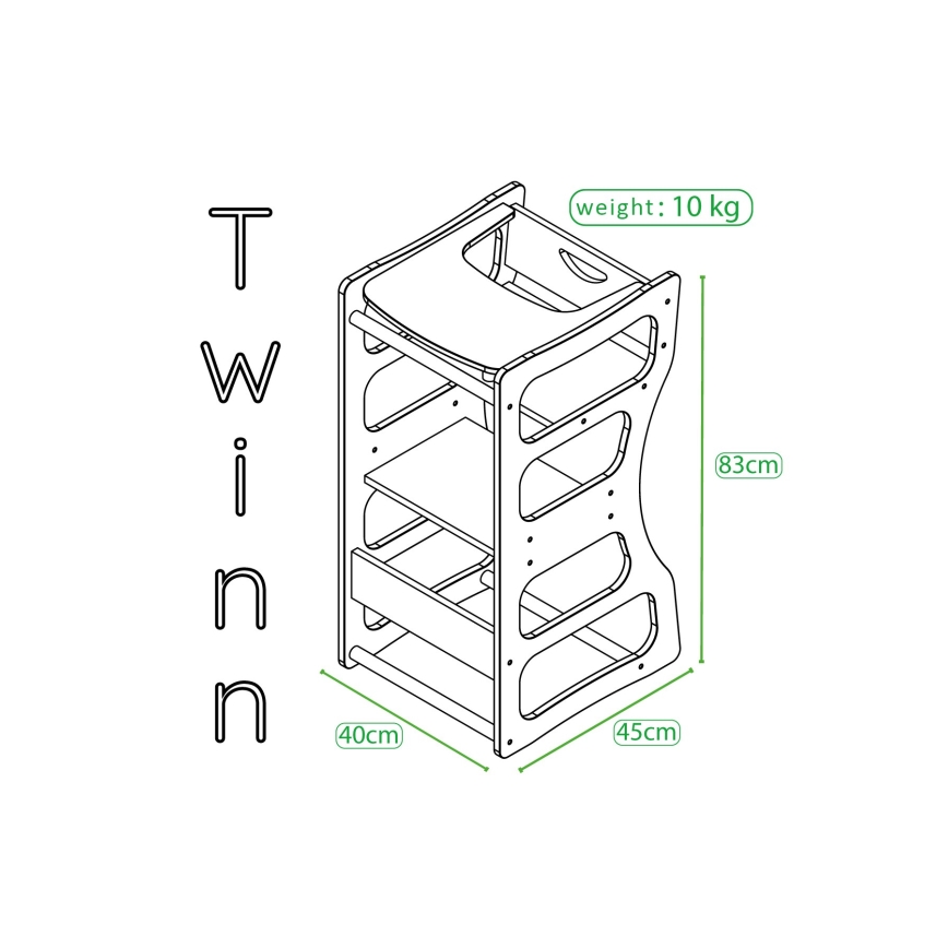 Õppetorn TWINN 83x45 cm pruun