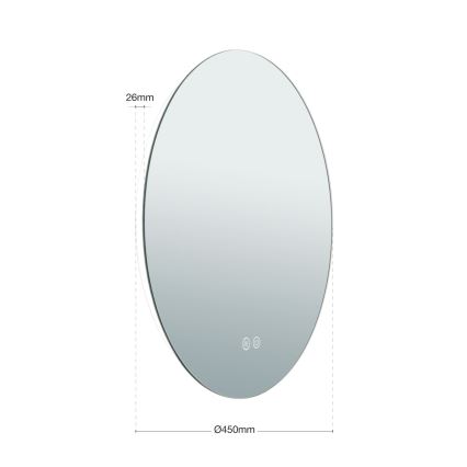 LED Vannitoa seinapeegel koos taustvalgustusega FOCUS LED/18W/230V 3000/4200/6000K d. 45 cm IP44