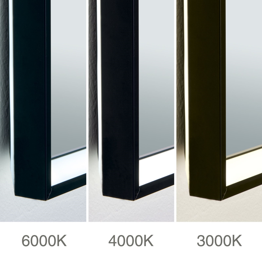 LED-vannitoa soojendusega seinapeegel tagantvalgustusega FRAME LED/48W/230V 3000/4000/6000K 60x45 cm IP44