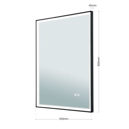 LED-vannitoa soojendusega seinapeegel tagantvalgustusega FRAME LED/48W/230V 3000/4000/6000K 60x45 cm IP44