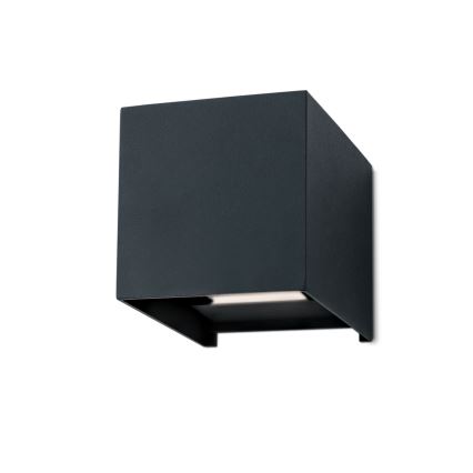 LED Välisvalgusti seinale CUBE 2xLED/3W/230V IP54 antratsiit