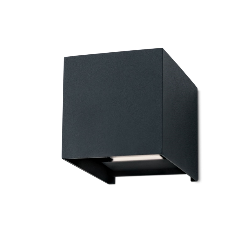 LED Välisvalgusti seinale CUBE 2xLED/3W/230V IP54 antratsiit