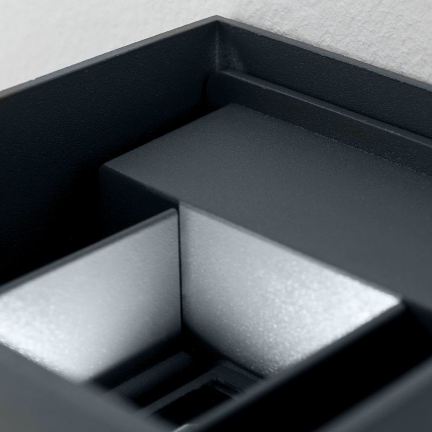LED Välisvalgusti seinale CUBE 2xLED/3W/230V IP54 antratsiit