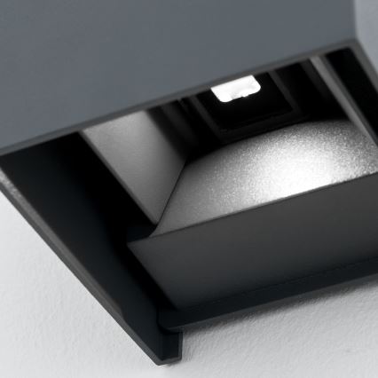 LED Välisvalgusti seinale CUBE 2xLED/3W/230V IP54 antratsiit