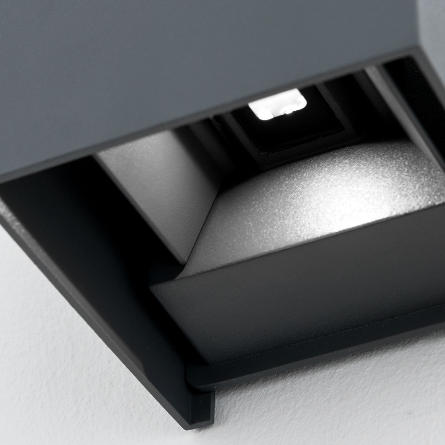 LED Välisvalgusti seinale CUBE 2xLED/3W/230V IP54 antratsiit