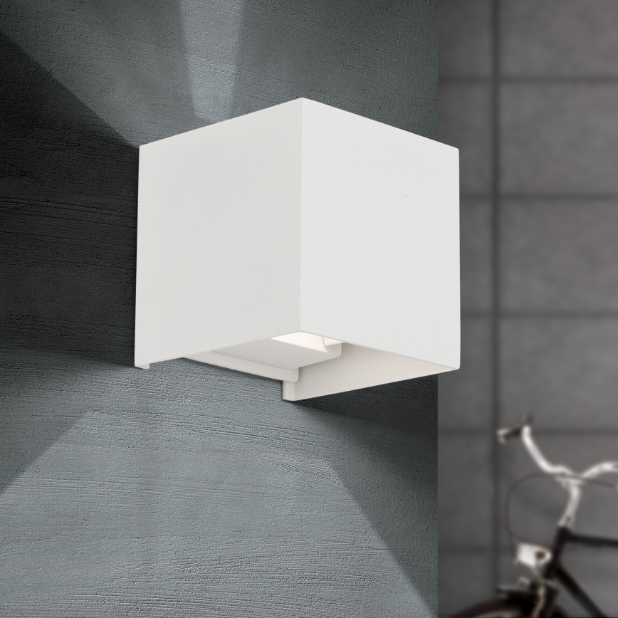 LED Välisvalgusti seinale CUBE 2xLED/3W/230V IP54 valge