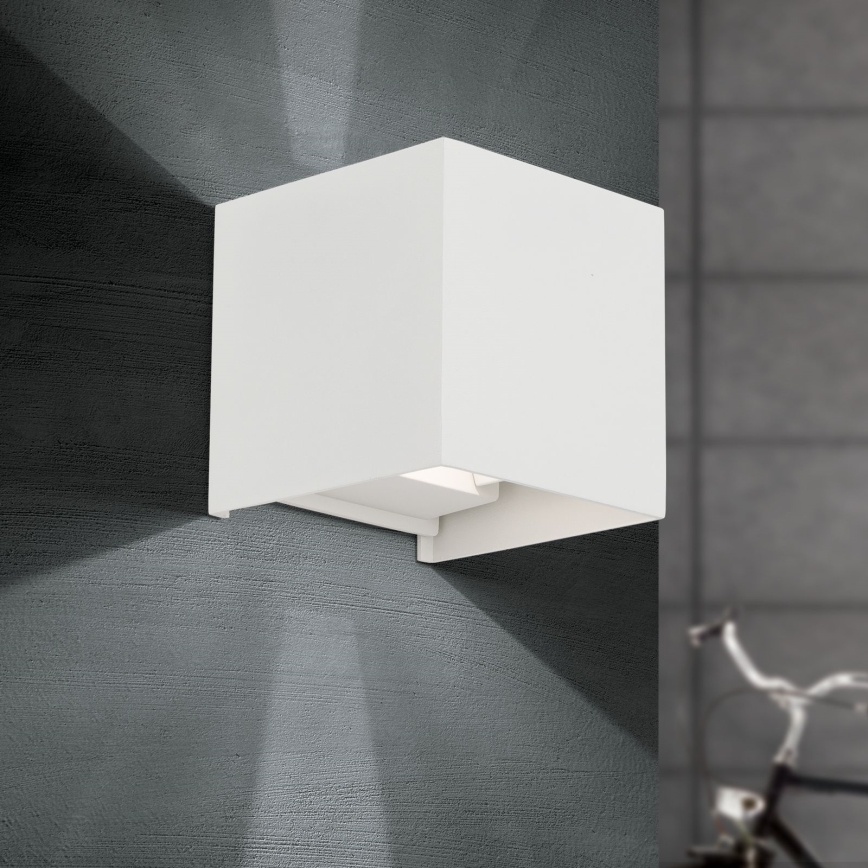 LED Välisvalgusti seinale CUBE 2xLED/3W/230V IP54 valge
