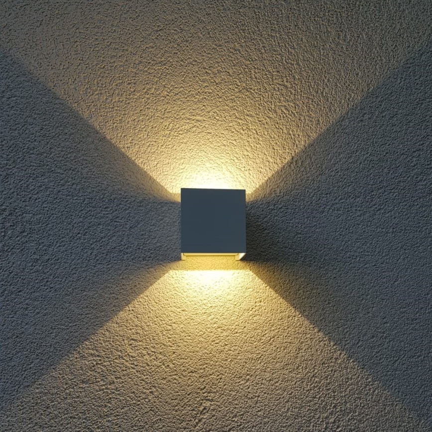 LED Välisvalgusti seinale CUBE 2xLED/3W/230V IP54 valge