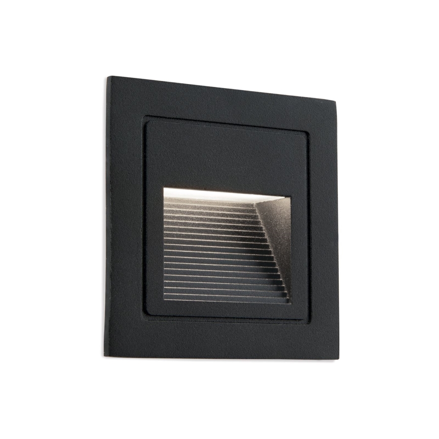 LED Sisseehitatud valgusti LORO LED/2W/230V IP65 must