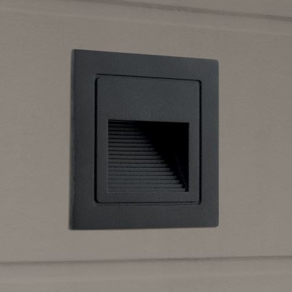 LED Sisseehitatud valgusti LORO LED/2W/230V IP65 must