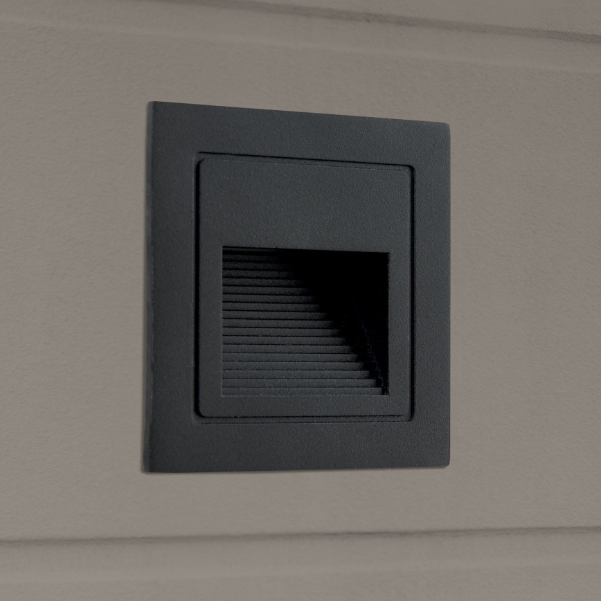 LED Sisseehitatud valgusti LORO LED/2W/230V IP65 must