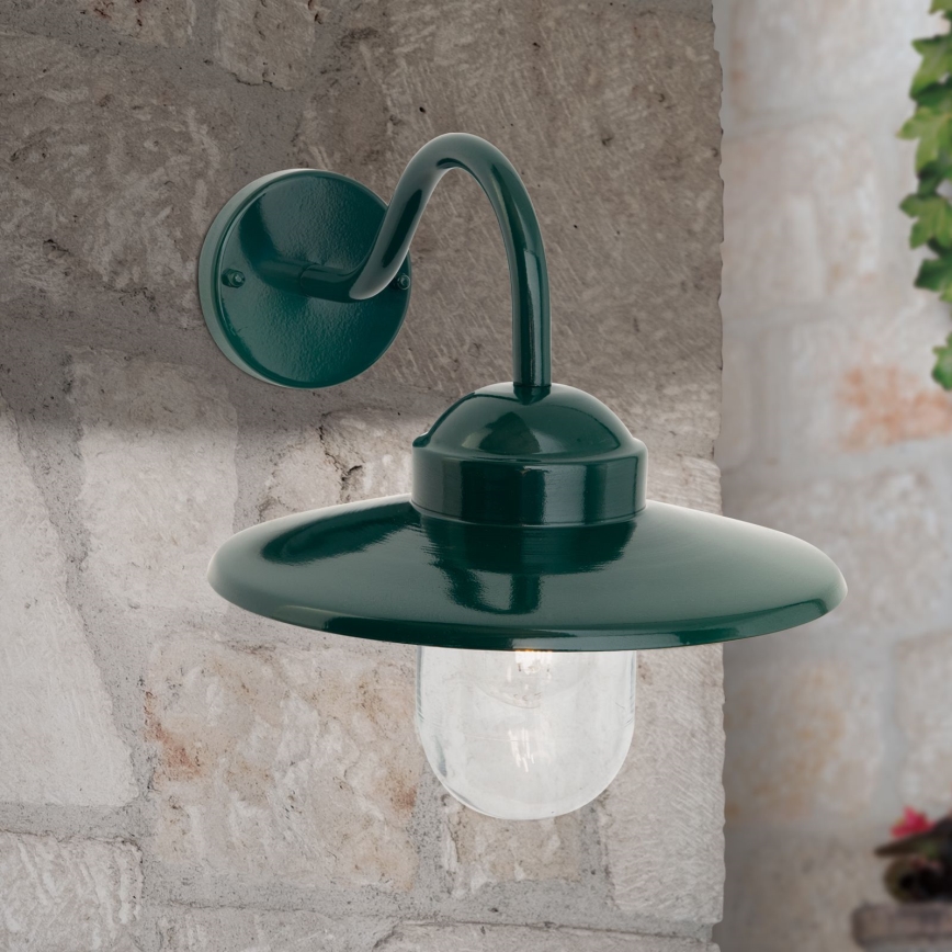 Väli seinavalgusti EDWARD 1xE27/60W/230V IP44 roheline
