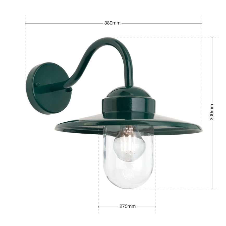 Väli seinavalgusti EDWARD 1xE27/60W/230V IP44 roheline