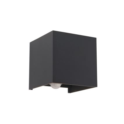 LED Väli seinavalgusti koos liikumis- ja hämardusanduriga CUBE-S LED/13W/230V IP54 antratsiit