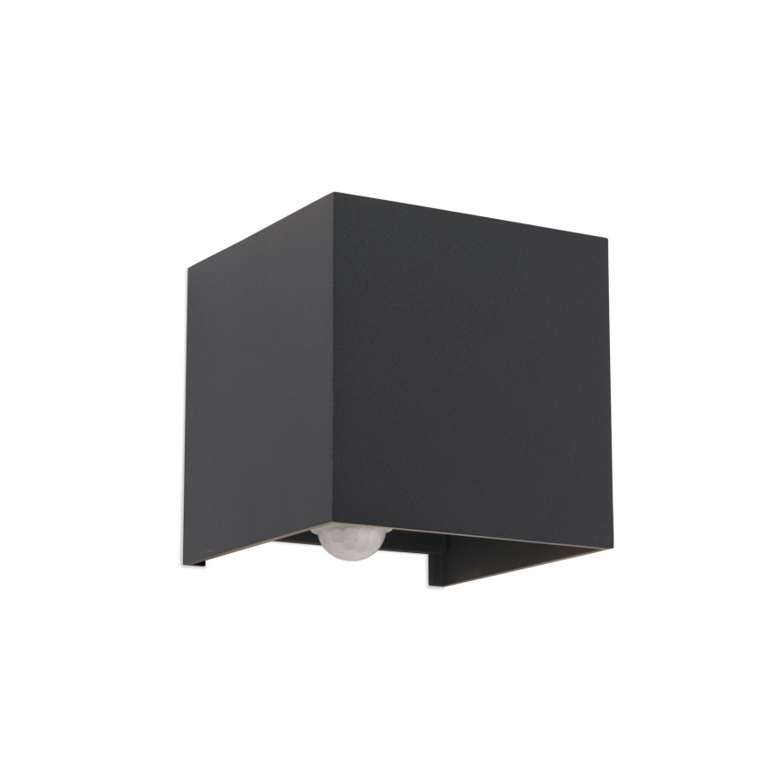 LED Väli seinavalgusti koos liikumis- ja hämardusanduriga CUBE-S LED/13W/230V IP54 antratsiit