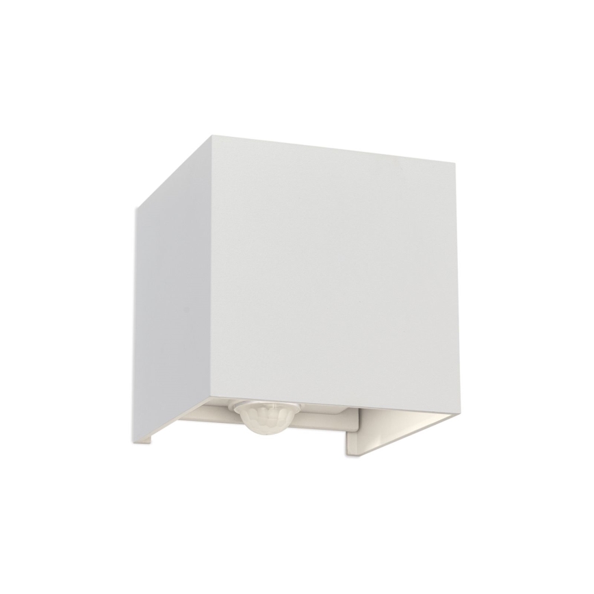 LED Väli seinavalgusti koos liikumis- ja hämardusanduriga CUBE-S LED/13W/230V IP54 valge