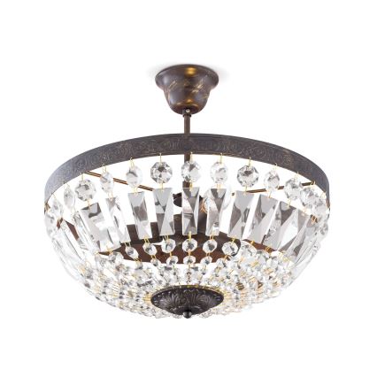 Kristallist ripplühter ARILA 3xE14/40W/230V d. 40 cm pruun/paatina