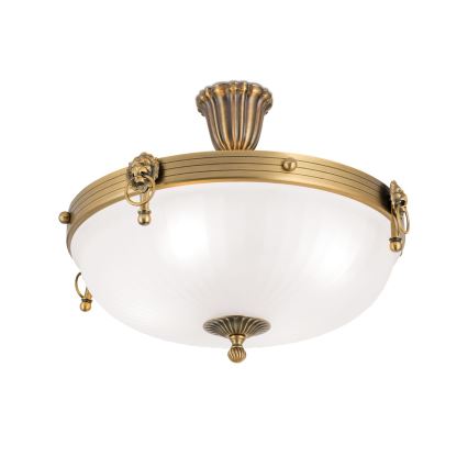Pinnale kinnitatav lühter ROCCA 4xE27/60W/230V d. 43 cm pronks/valge