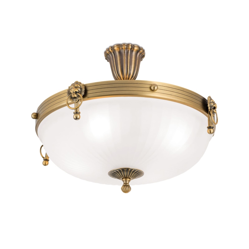 Pinnale kinnitatav lühter ROCCA 4xE27/60W/230V d. 43 cm pronks/valge