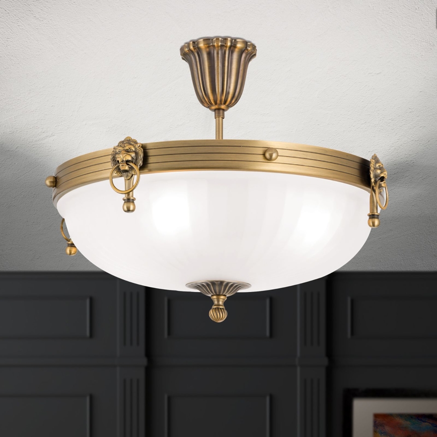 Pinnale kinnitatav lühter ROCCA 4xE27/60W/230V d. 43 cm pronks/valge