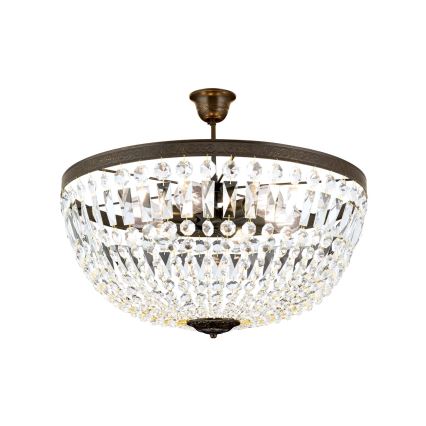 Kristallist ripplühter ARILA 6xE27/60W/230V d. 60 cm pruun/paatina