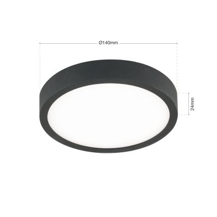 LED Laevalgusti BULLY LED/12W/230V d. 14 cm must