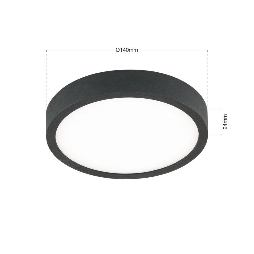 LED Laevalgusti BULLY LED/12W/230V d. 14 cm must