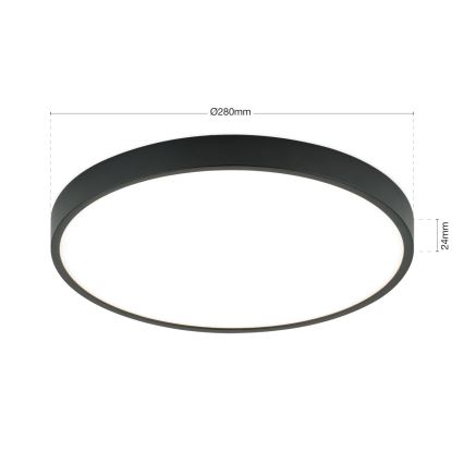 LED Laevalgusti BULLY LED/28W/230V d. 28 cm must