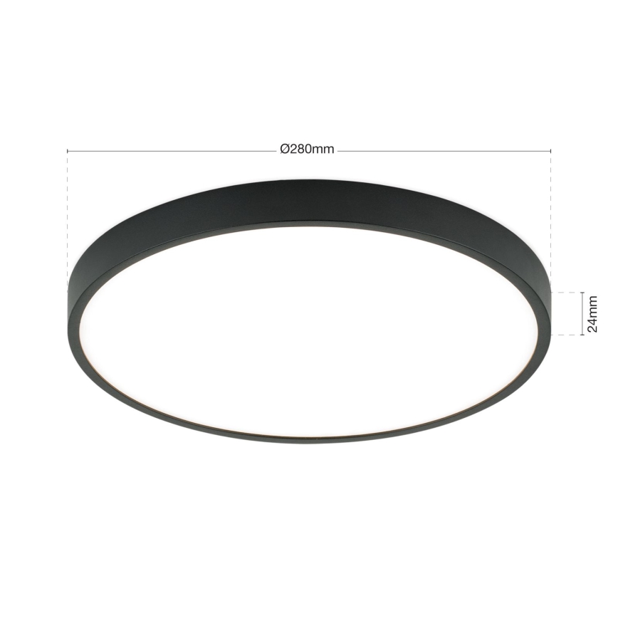 LED Laevalgusti BULLY LED/28W/230V d. 28 cm must