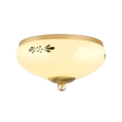Laelamp LANDHAUS 1xE27/60W/230V läbimõõt 21 cm messing/beež/roheline