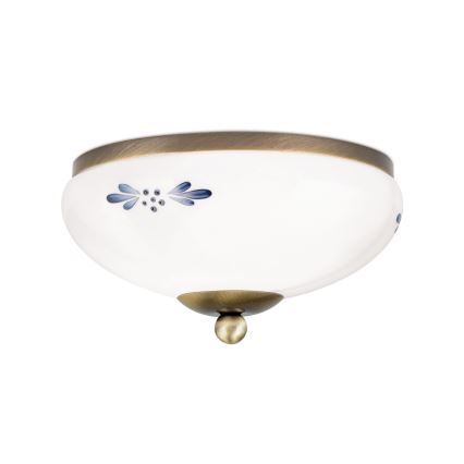 Laelamp LANDHAUS 1xE27/60W/230V Ø 21 cm pronks/valge/sinine