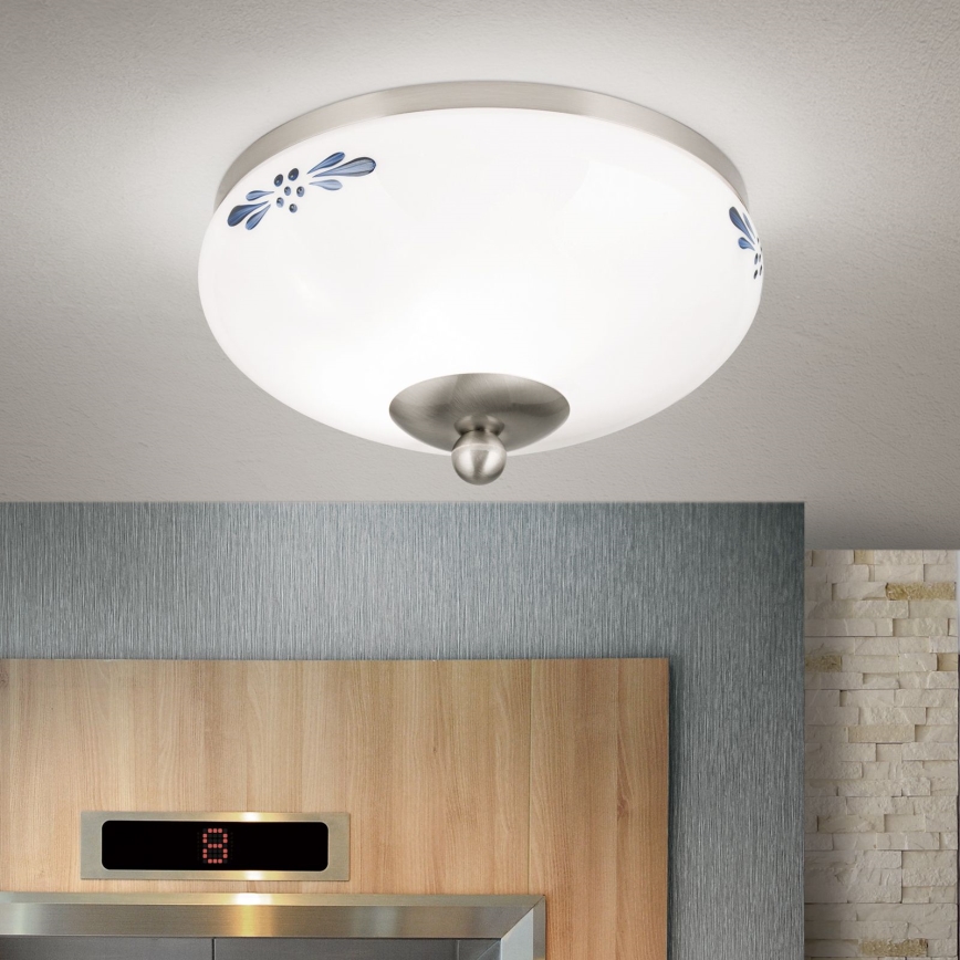 Laevalgusti LANDHAUS 1xE27/60W/230V d. 21 cm matt kroom/valge