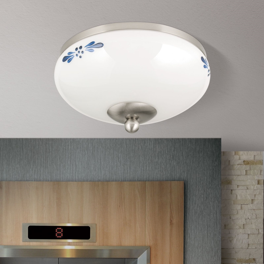 Laevalgusti LANDHAUS 1xE27/60W/230V d. 21 cm matt kroom/valge