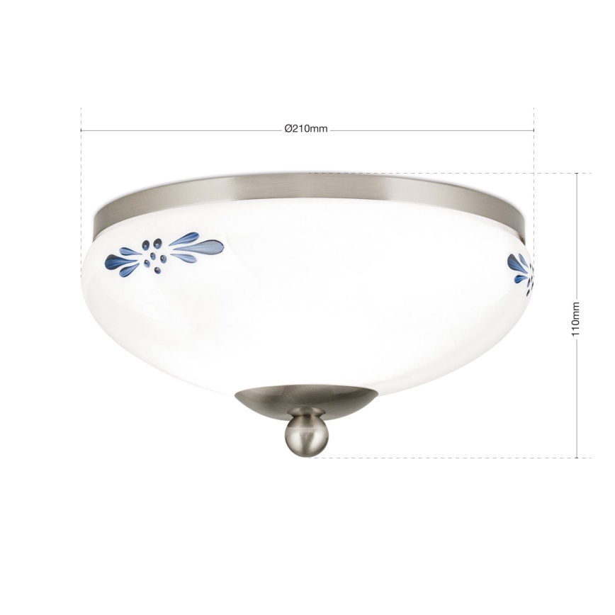 Laevalgusti LANDHAUS 1xE27/60W/230V d. 21 cm matt kroom/valge