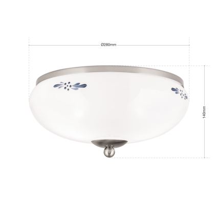 Laelamp LANDHAUS 2xE27/60W/230V, läbimõõt 28 cm, mattkroom/valge/sinine