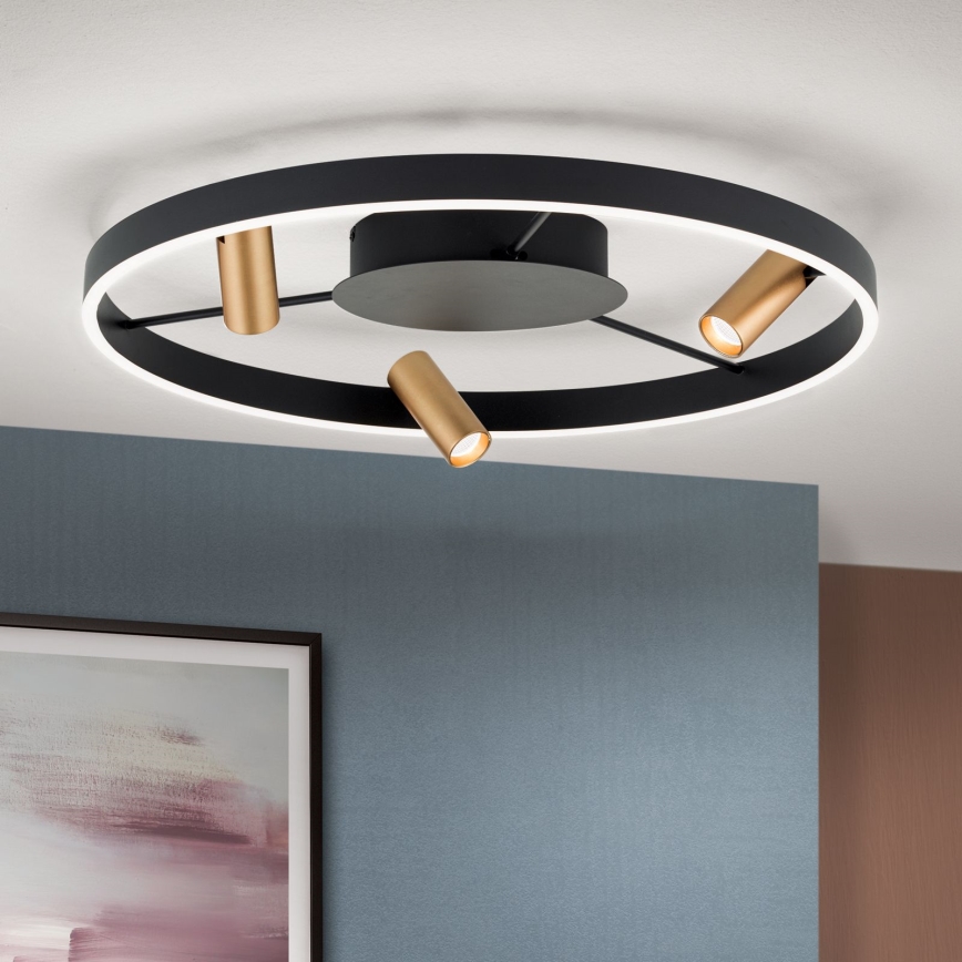 LED Hämardatav laevalgusti BERLIN LED/50W/230V must/kuldne