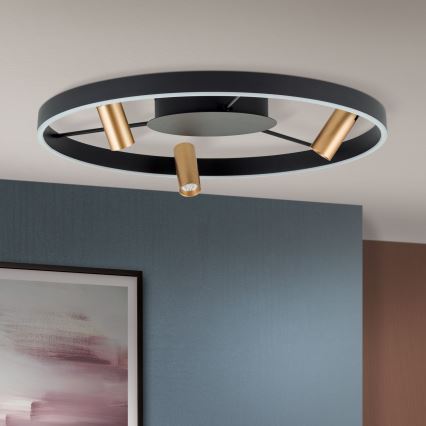 LED Hämardatav laevalgusti BERLIN LED/50W/230V must/kuldne