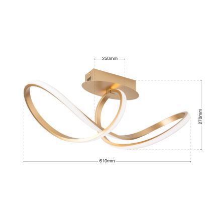 LED Hämardatav pinnale kinnitatav lühter CIRCUS LED/30W/230V kuldne